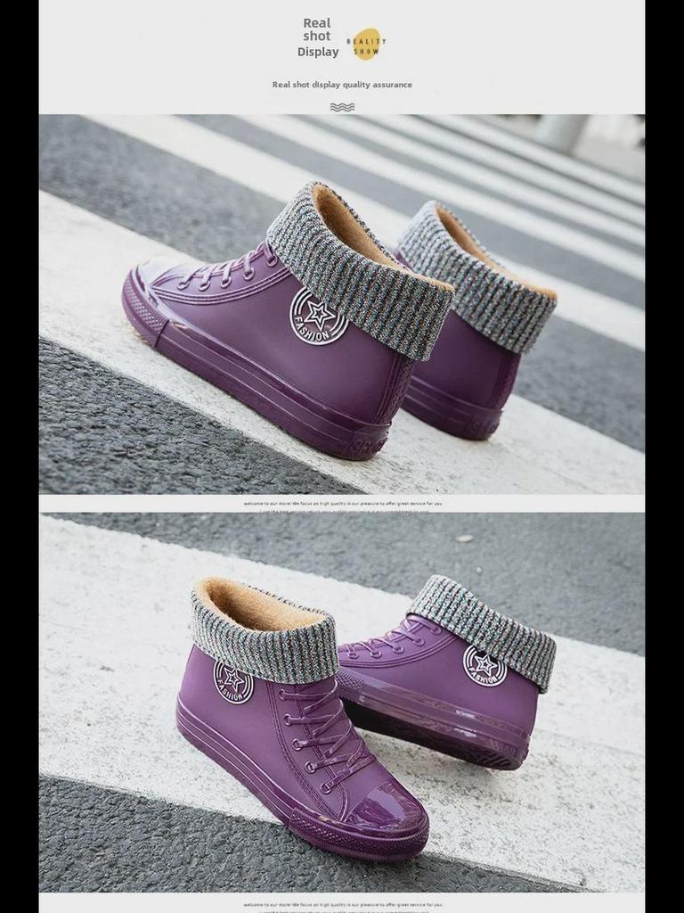 Женские водонепроницаемые повседневные низкие резиновые сапоги 2025 года — модная нескользящая обувь для отдыха на природе