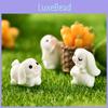 Charming Resin White Rabbit Figurine Adorable Micro Landscape Diy Decor