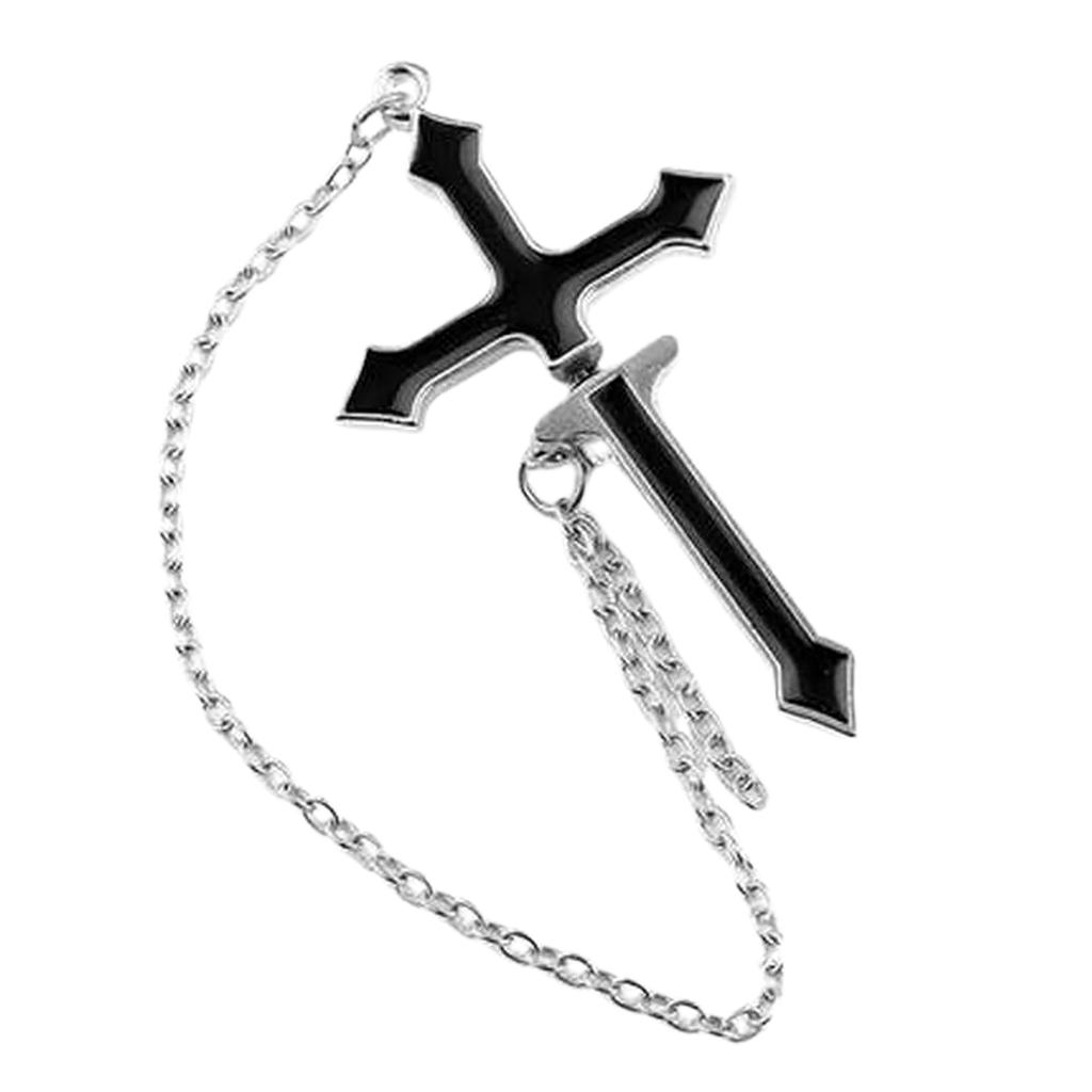 Men Women Street Punk Chain Stylish Cross Non-allergic Delicate Dangle Earrings ARI