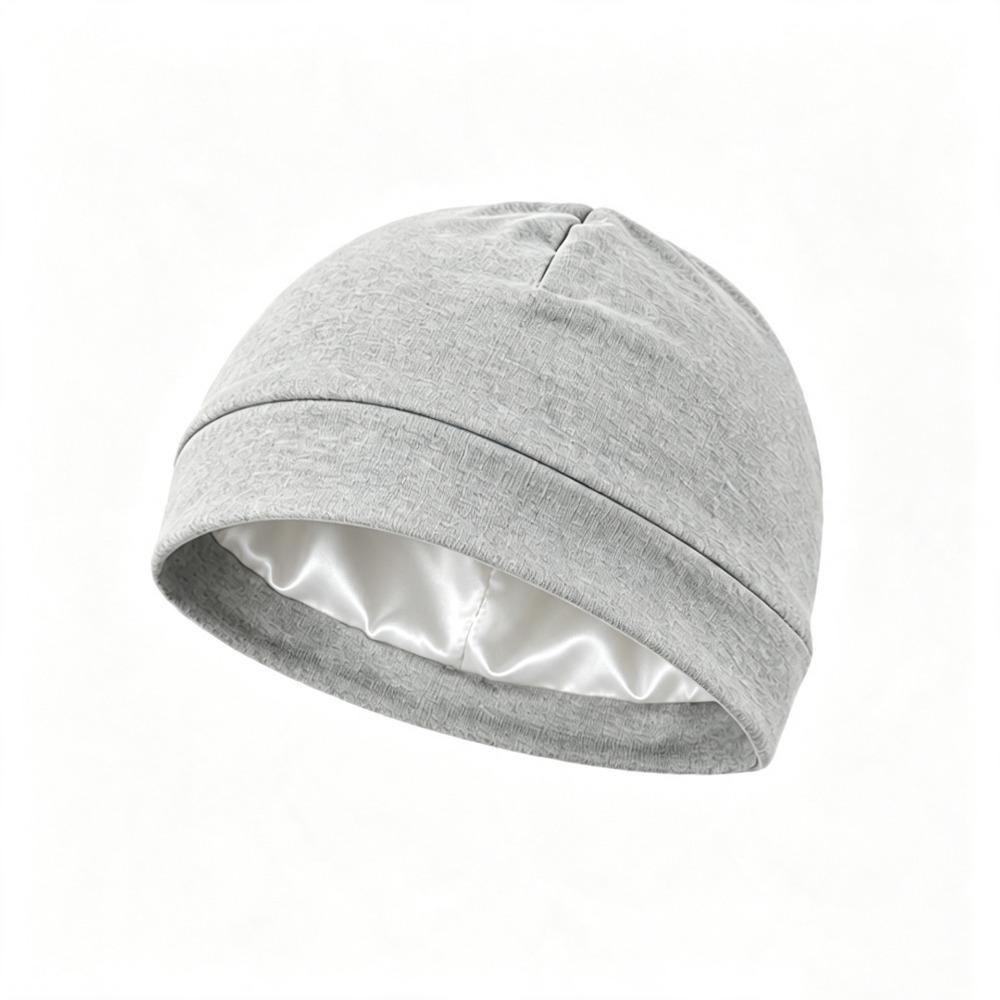 Дышащая шапочка для сна с подкладкой из сатина, мягкая вязаная шапка для мужчин и женщин