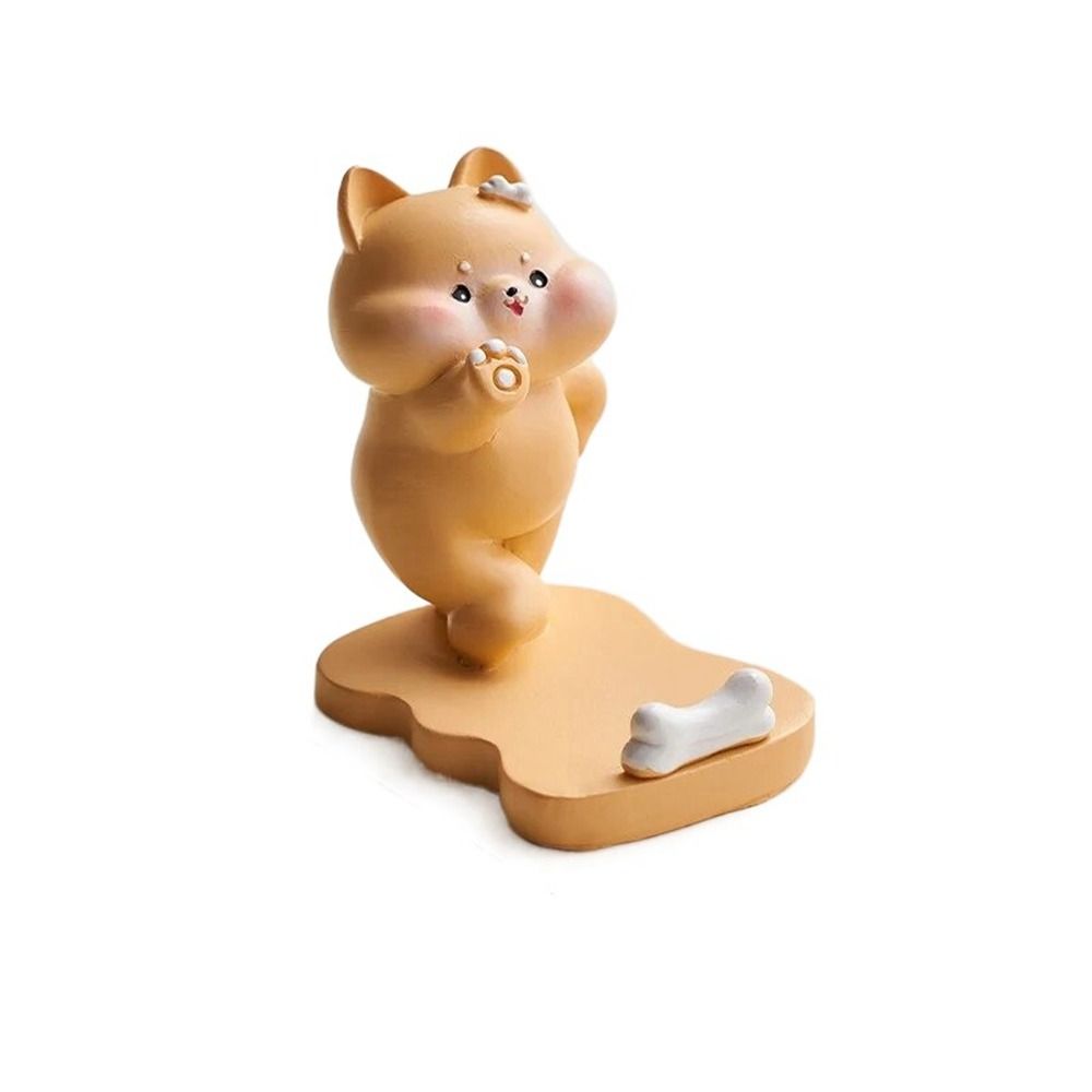 Resin Crafts Kittens Figurines Cartoon Animals Miniatures Small Animals Phone Holder  Office