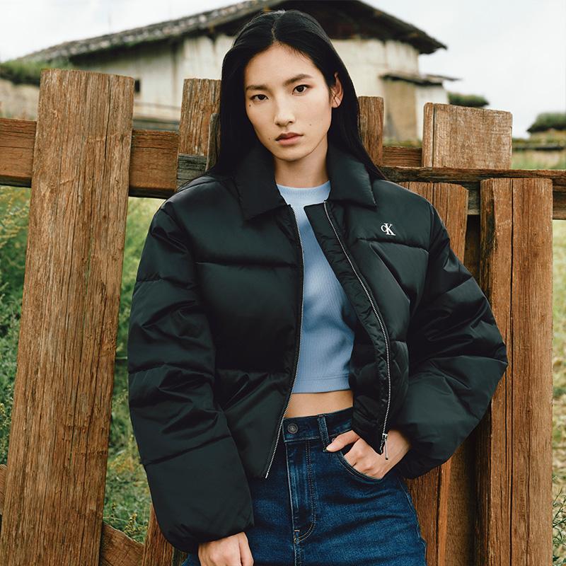 Calvin Klein Повседневная куртка свободного кроя с вышивкой букв, женская куртка 47D594G