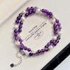 6Mm High Quality Natural Freshwater Pearl Amethyst Design Sense Collarbone Chain Necklace