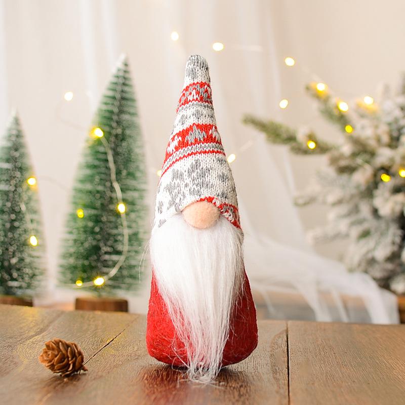 Creative Snowflake Knit Hat Christmas Gnome Ornament