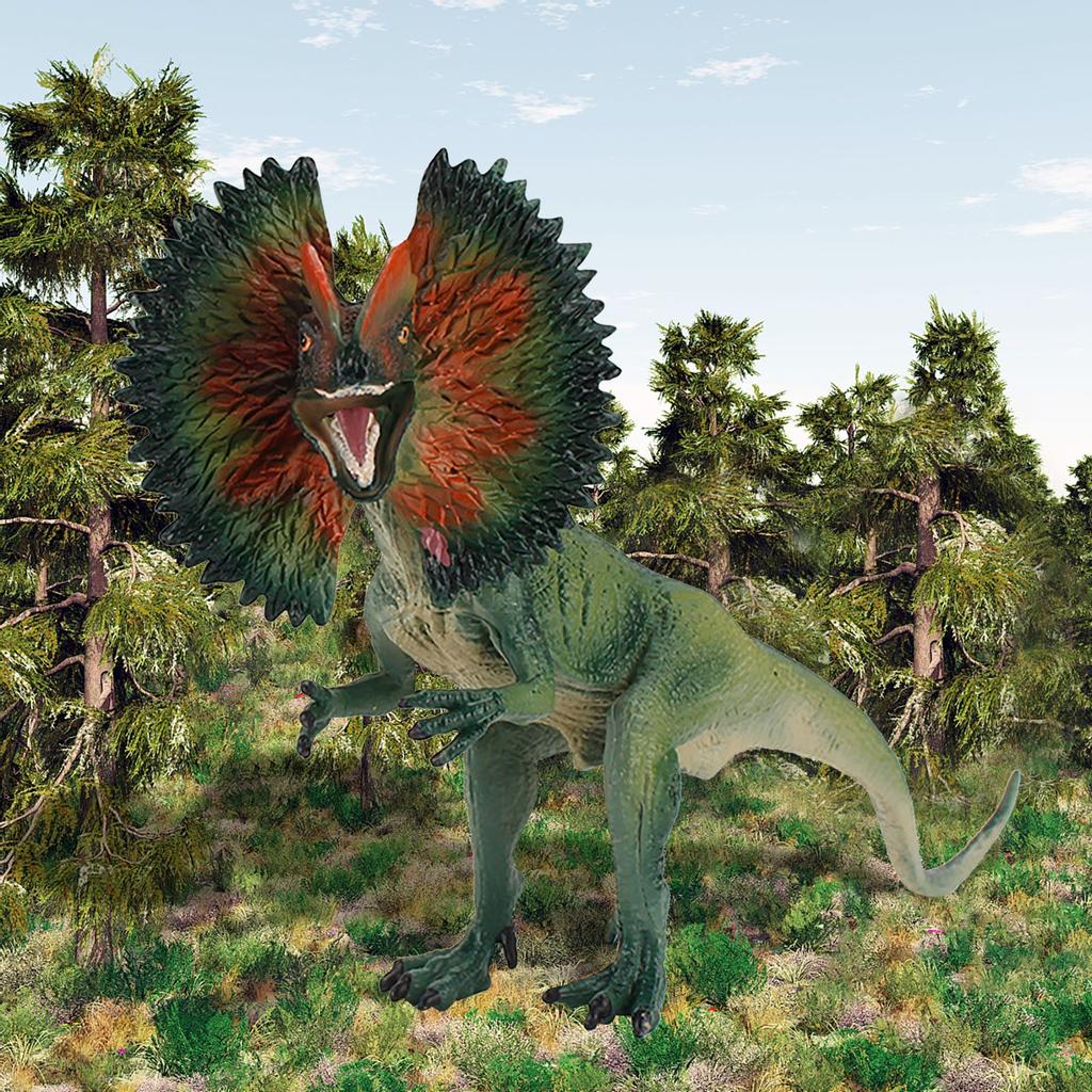 (Precious memory)Realistic Dinosaur Model Lifelike Dilophosaurus Dinosaurs Figure Playset Gift