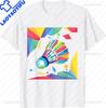 Colorful Shuttlecock  Birdie Badminton Player Sports Lover TShirt  Unisex Clothing Tops Streetwear Graphic T Shirts Camisetas