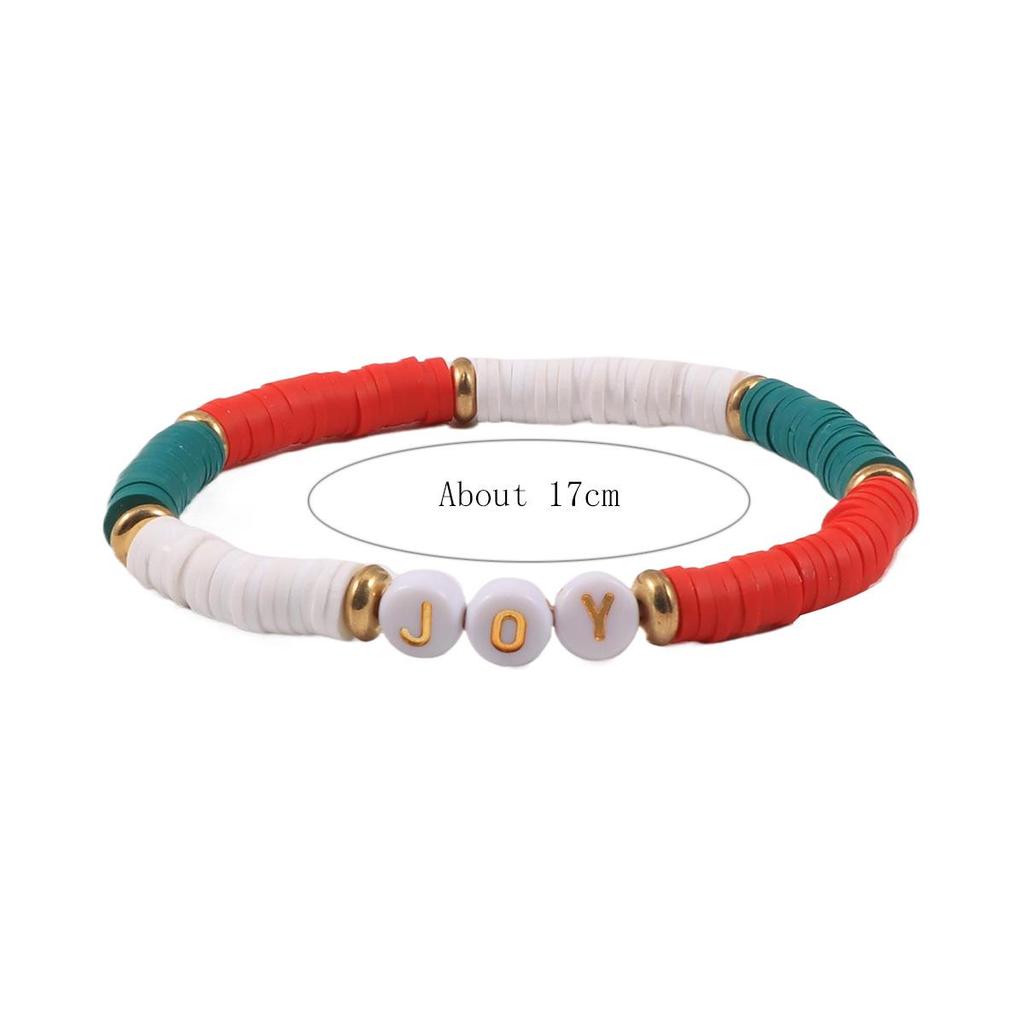 Versatile Colorful Polymer Clay & Acrylic Beaded Christmas Bracelet