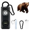 Рожок-отпугиватель медведей 130 дБ Сигнализация USB-интегрированный дизайн с колокольчиком для медведя и светодиодом для защиты от медведей Прочный и с аварийным свистком 126 дБ Руководство пользователя