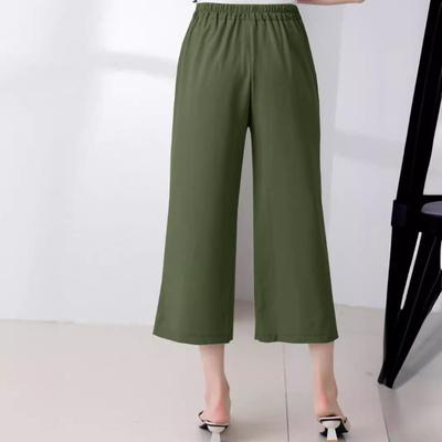 Весенние и летние женские брюки Nine Tenths Pant Plus Size, эластичные широкие брюки с высокой талией, тонкие прямые брюки для отдыха с драпировкой