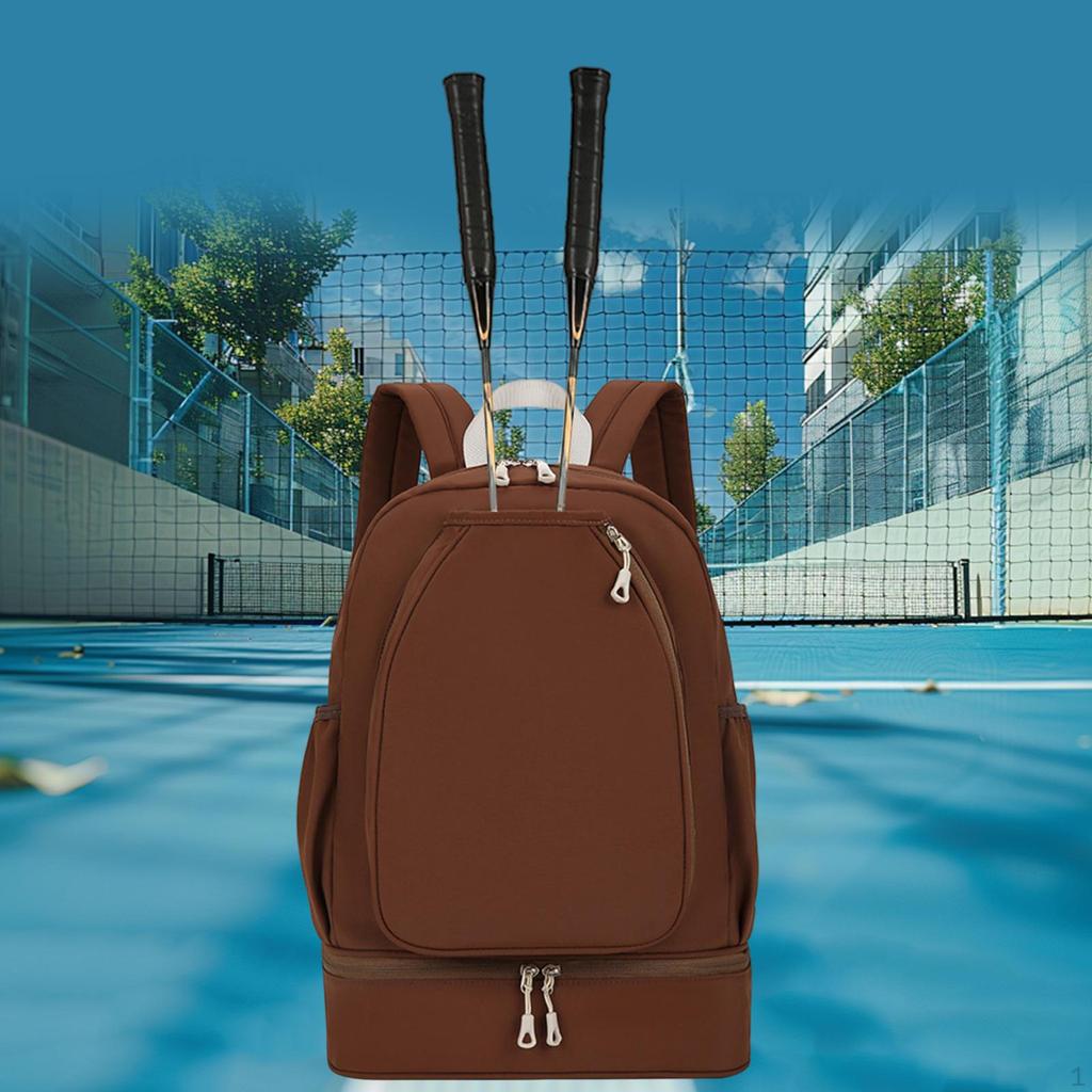 Tennis Pocket Backpack Large Capacity Back Pack with Shoe Compartment Duffel for Workout Pickleball