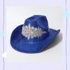 Блестящая шляпа ковбоя в западном стиле для вечеринки, женская шляпа