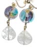 Venetian Glass 2 Colors Blue Gold Foil Agate Geode Crystal Earrings Natural Stone Power Stone 1 Pair A1071 [Cherry]