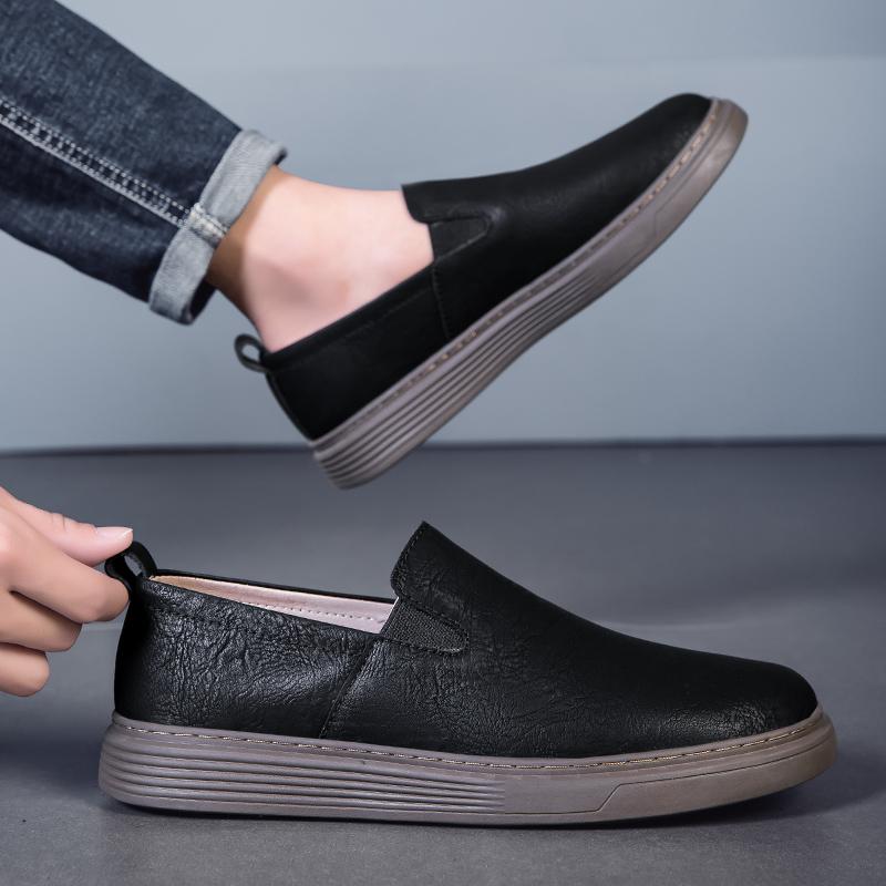 Модные Высококачественные Мужские Удобные Балетки Новая Мужская Повседневная Офисная Обувь Натуральная Кожа Мужские Модные Лоферы Простые Мужские Туфли Слипоны