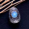 Natural Blue Chalcedony Gemstone 925 Sterling Silver Ring Size 9.25 J4q68