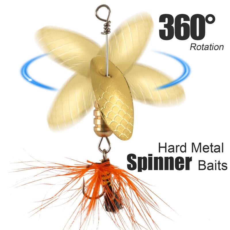 Рыболовные приманки, твердые металлические спиннер-приманки для окуня, форель, набор приманок, 4 шт. в коробке