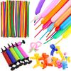 Assorted Color Long Balloon 50/100/200PCS Latex Strip Balloon with 1PC Random Color Inflater Birthday Wedding Party Supplies ZYF