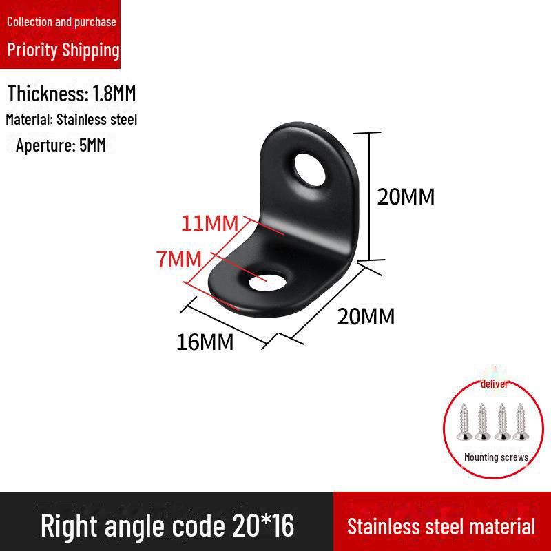 Кронштейн для полок L-образной формы из нержавеющей стали, соединитель под прямым углом 90 градусов