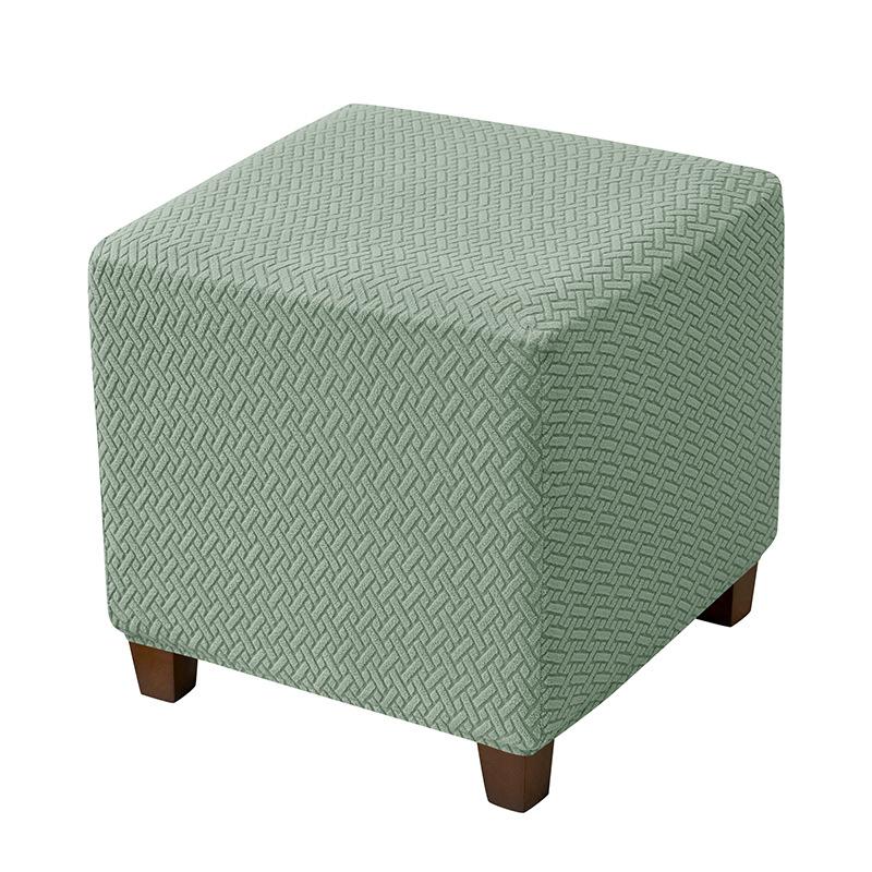 1PC T-Shape Elastic Square Ottoman Slipcover Stool Footrest Cover for Living Room Office Home Decor