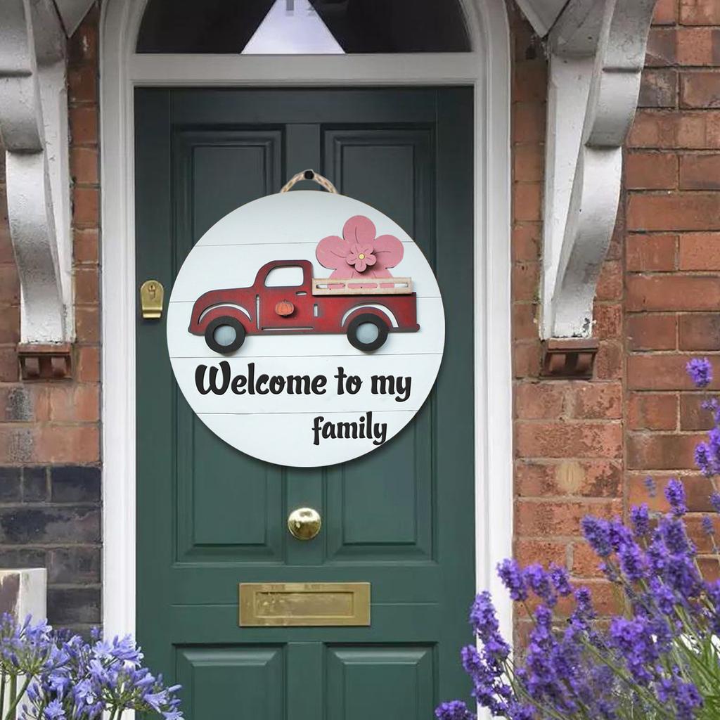 Wooden Swap Diy Festival Wreath Door Hanging Car Wooden Plate Decoration Arrangement