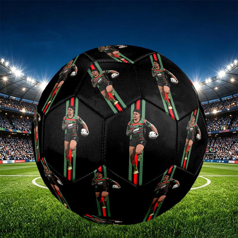 South Sydney Rabbitohs Print Size 5 Soccer Ball, PU Wear Resistant Football for Match Training and Daily Practice, Birthday Gift for Soccer Fans