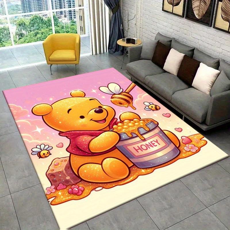 1pc Winnie The Pooh Pattern Area Rug Soft Flannel Floor Mat for Living Room,Office,Bedroom and Carpet,Sofa Coffee Table Floor Mat