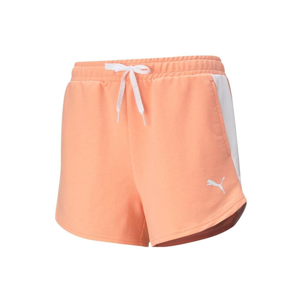 Puma Color Block Logo Lace-Up Straight Leg Shorts Women Shorts Peach Red 588692-26