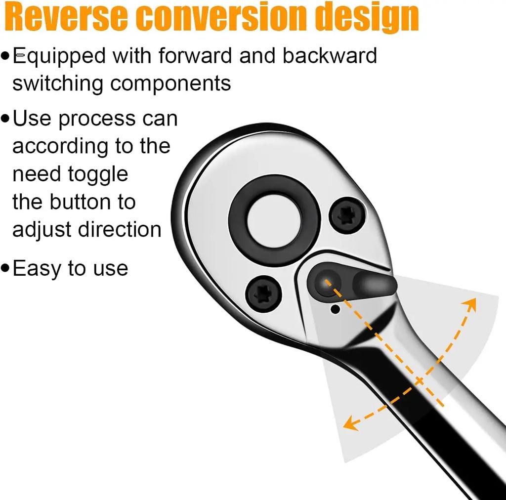 46pcs Socket Wrench Set 1/4 Inch Drive Ratchet Car Repair Tool with Bit Socket Set for Auto Repairing & Household Repairs Tools