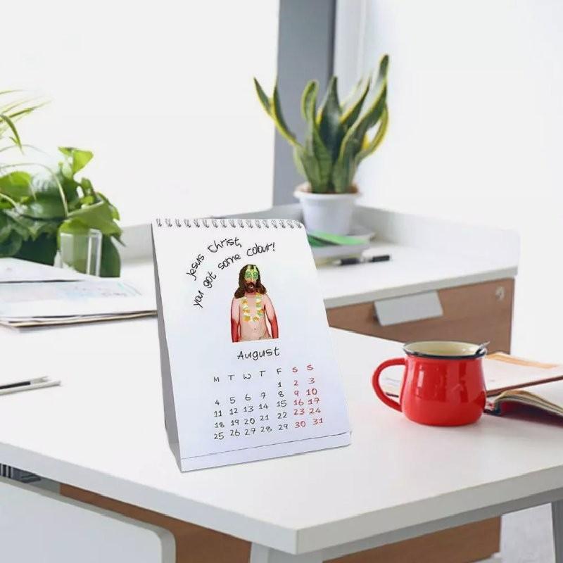 Pattern Christ Jesus 2025 Year Calendar Desktop Decoration Date Paper Display