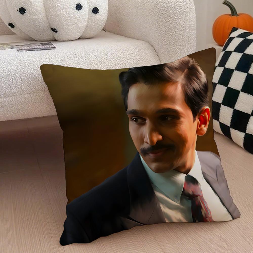 SScam  The Harshad Mehta Story Cushion Cover Throw Pillow Cover Hidden Button Durable Polyester Chair Cushion