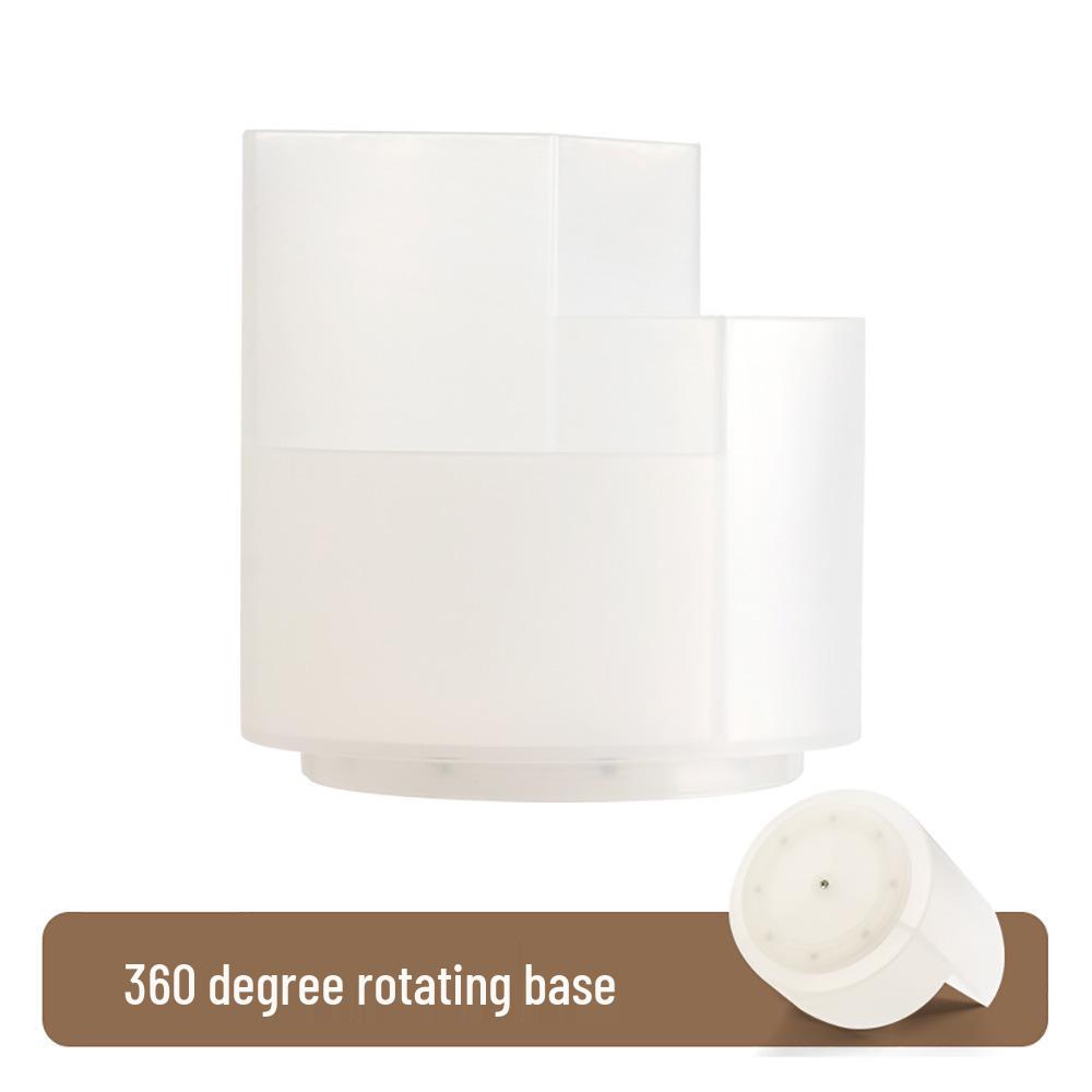 Three-Grid Rotating Pen & Makeup Brush Holder - Large Capacity, Multifunctional Japanese Office & Education Storage Box