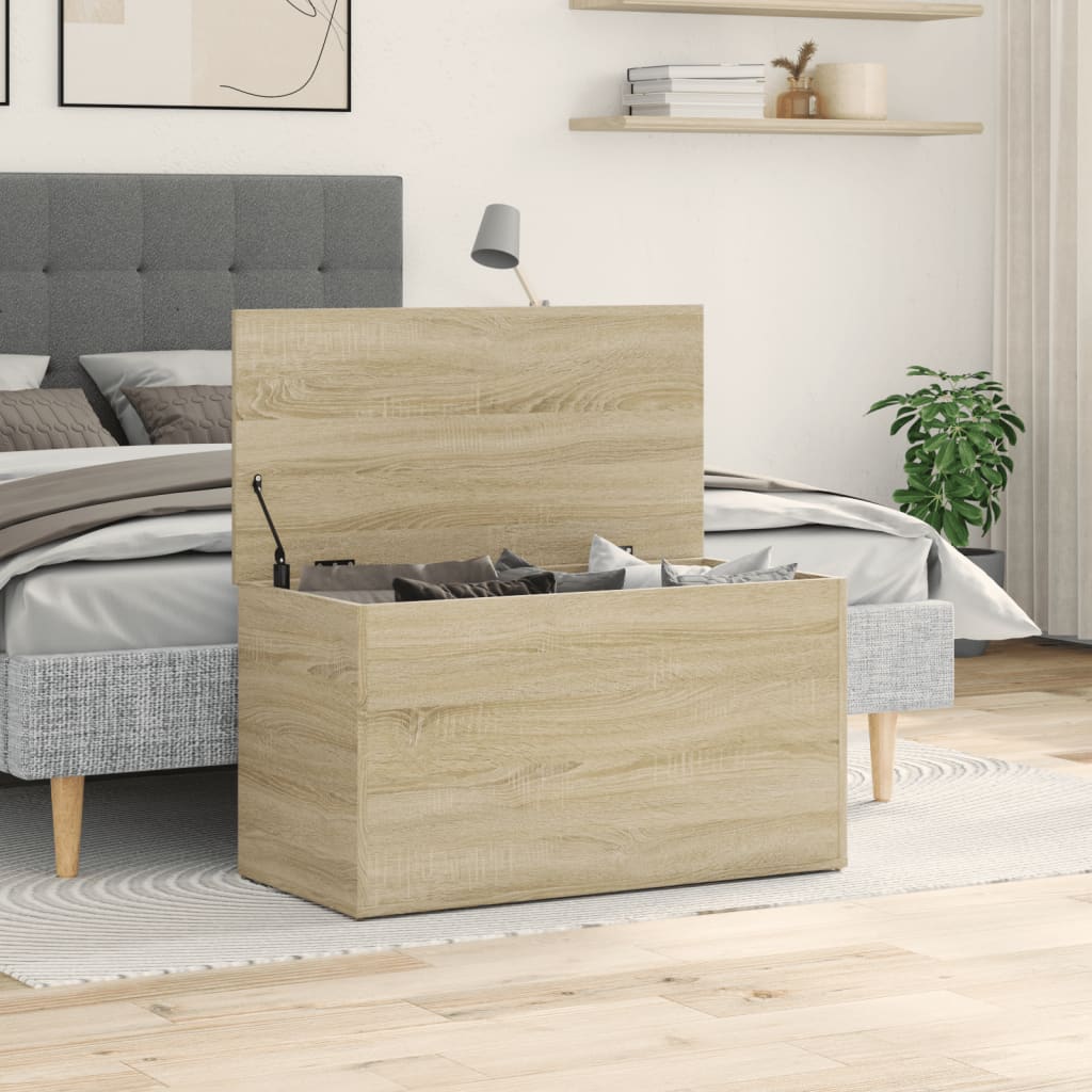 Vidaxl Skrzynia, Dąb Sonoma, 84X42X46 Cm, Materiał Drewnopochodny