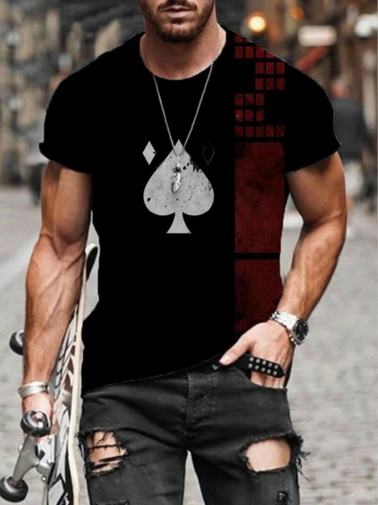 Повседневный топ с абстрактным принтом, мужские новые модные летние быстросохнущие мужские футболки с круглым вырезом и короткими рукавами, большие футболки, мужская одежда