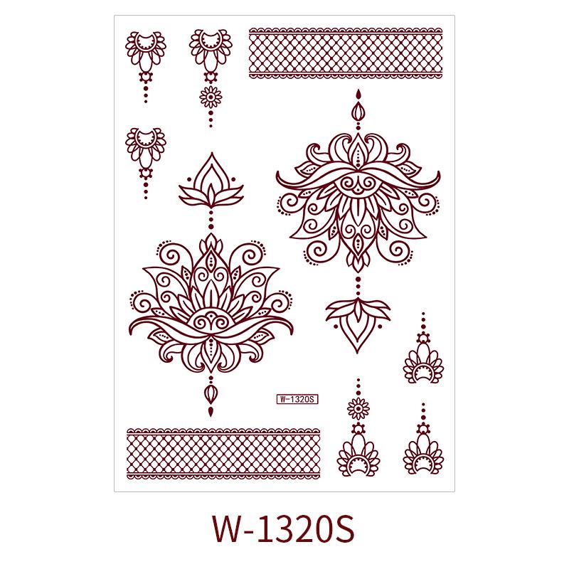 Zhengxiang 2025 Водонепроницаемая Коричневая Цветочная Кружевная Хна Татуировка Наклейка
