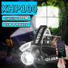 Налобный фонарь супер яркий светодиодный фонарь XHP100 перезаряжаемый фонарь регулируемый налобный фонарь водонепроницаемый предупреждающий свет