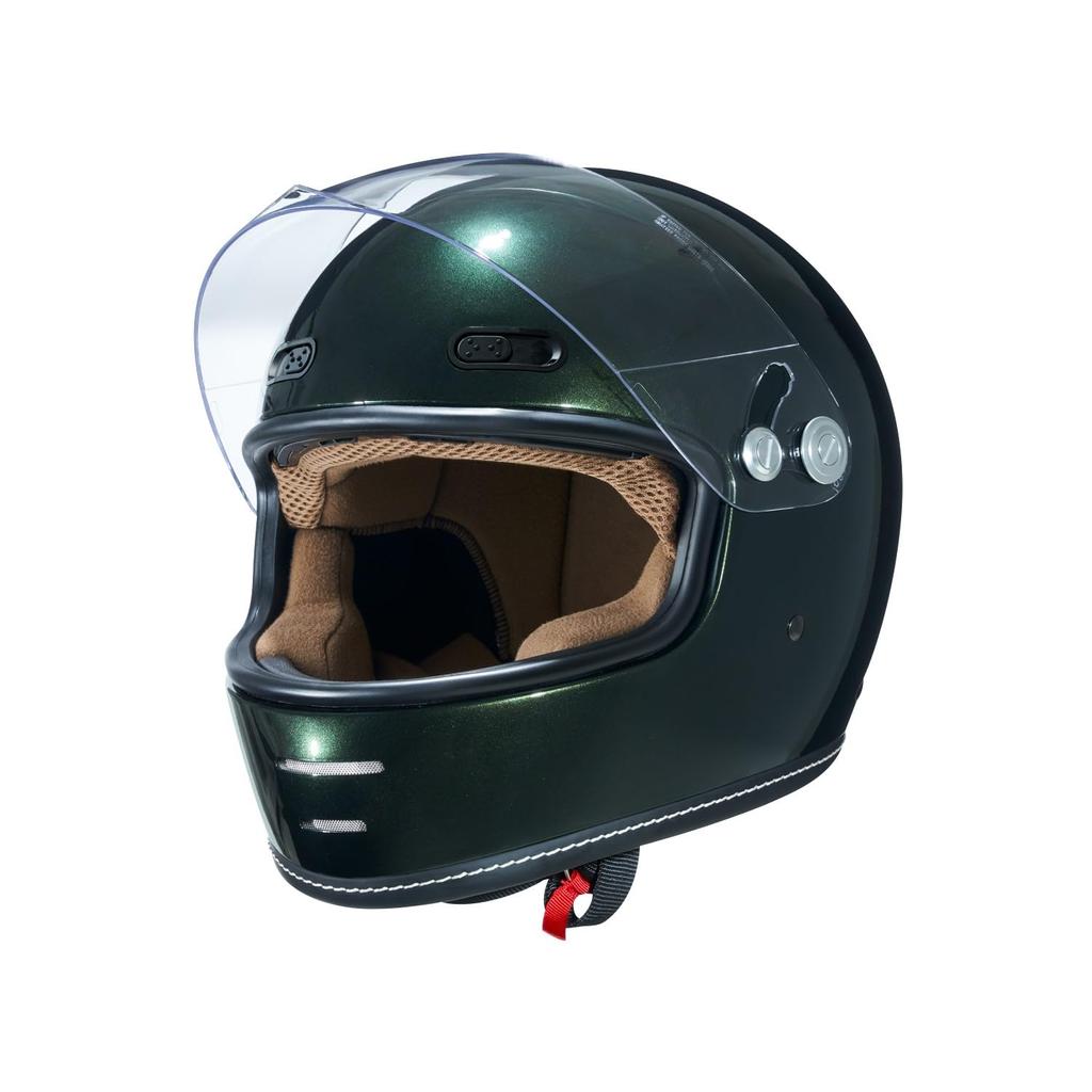 Мотоциклетный шлем MARUSHIN Neo Retro Full Face END MILL Vintage Metallic Green Размер M MNF1 02001333 (57-58см)