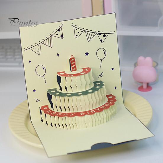 3D-открытка на день рождения, всплывающая поздравительная открытка с музыкальными огнями, открытка на день рождения с тортом для женщин, мужчин, детей, друзей