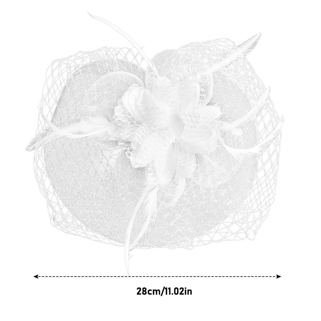 Flower Wedding Party Hairbands Head Jewelry Bridal Headdress Accessories Woman Small Hat Feather Headband Evening Stage Veil