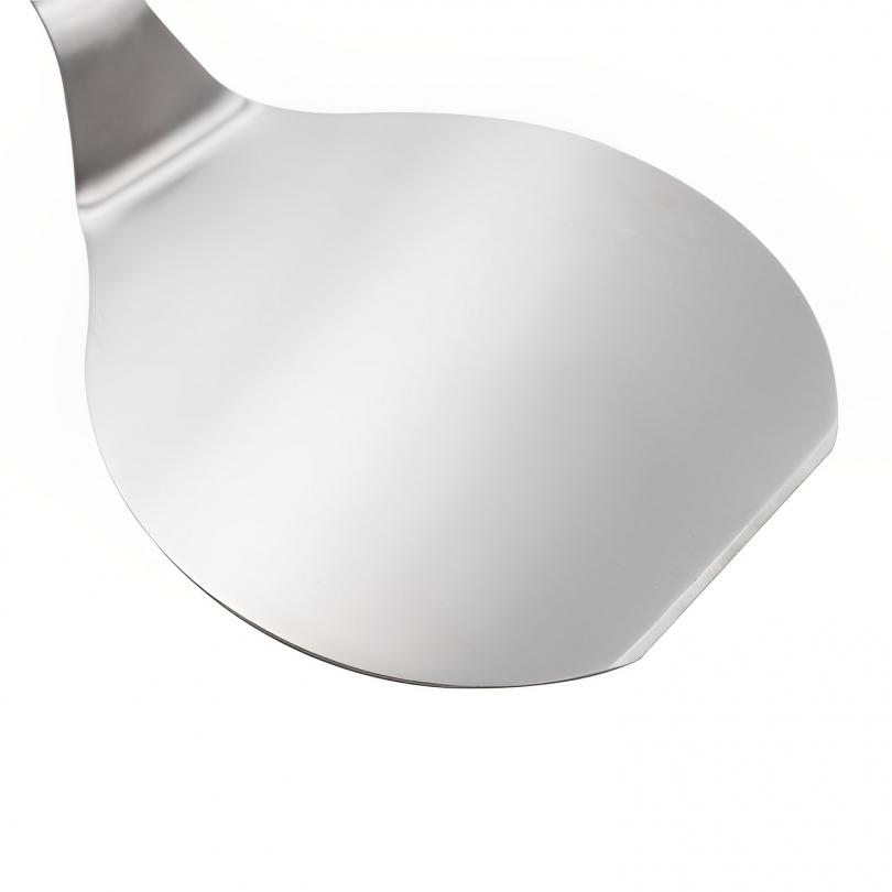 Лопатки для пиццы из нержавеющей стали, деревянная ручка, круглая лопатка, лопатка для выпечки тортов, инструмент для выпечки, кухонные аксессуары, серебристый + черный цвет