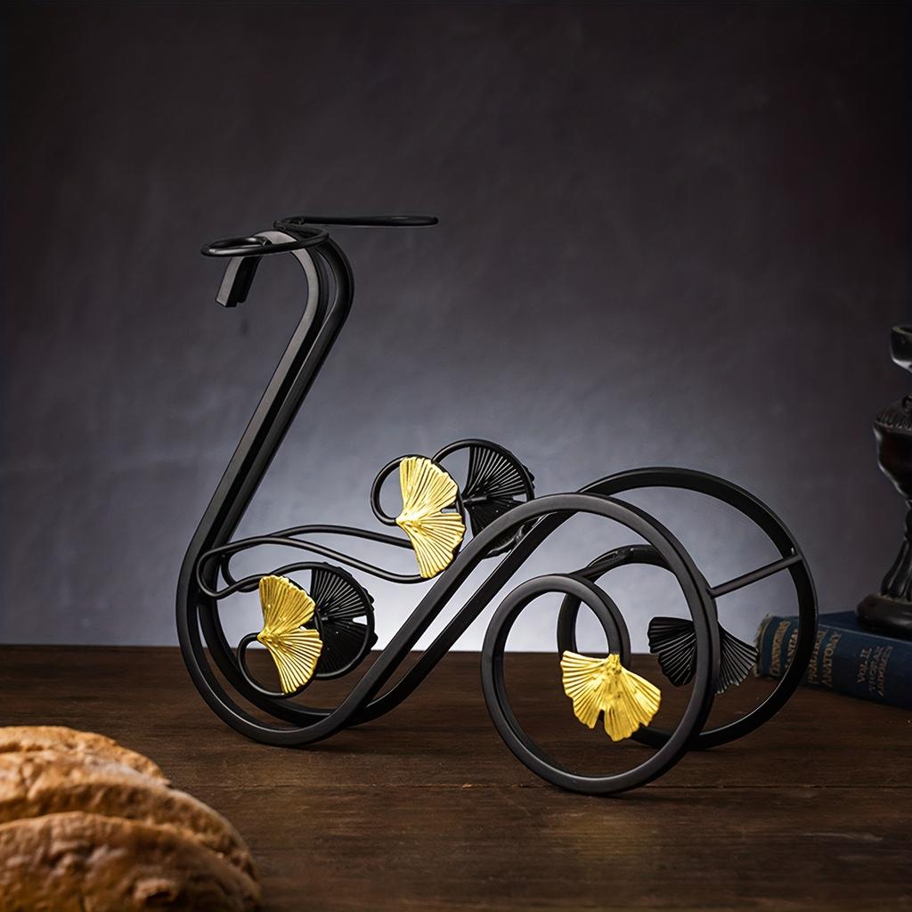 Подставка для вина на 1 бутылку, дизайн в виде трехколесного велосипеда, с устойчивым основанием, компактный органайзер для столешницы, элегантный кухонный декор для домашнего бара, обеденного стола