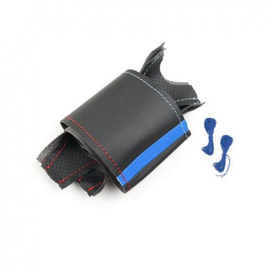 Blue-strip Steering Wheel Leather Cover For BMW X6 E71 2009 2010 2011 2012 2013