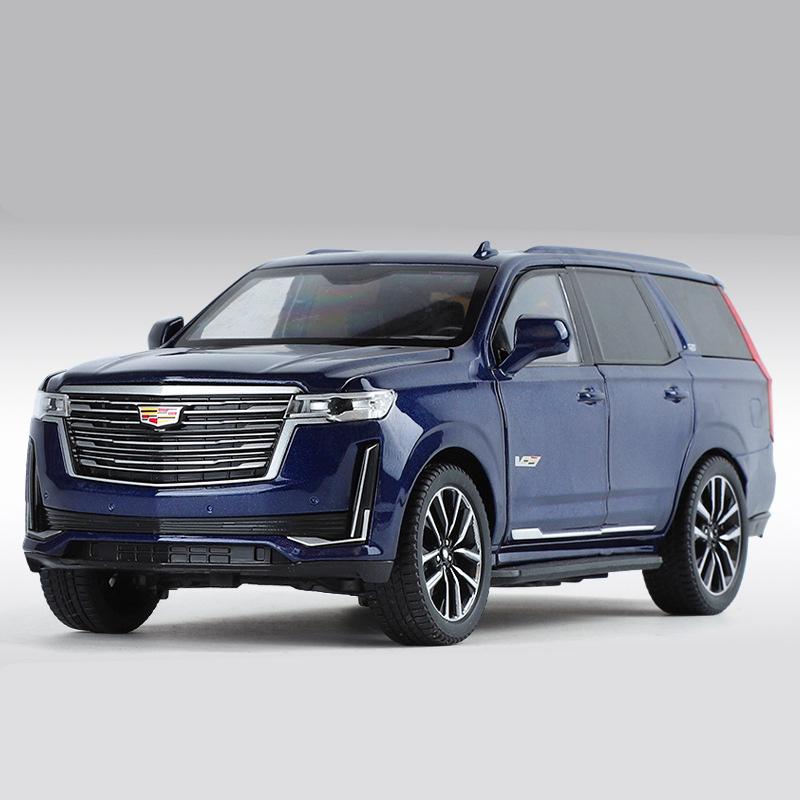 1/24 Cadillac Escalade SUV Alloy Luxy Car Model Diecasts Metal Off-road Vehicles Car Model Simulation Sound and Light Kids Gifts