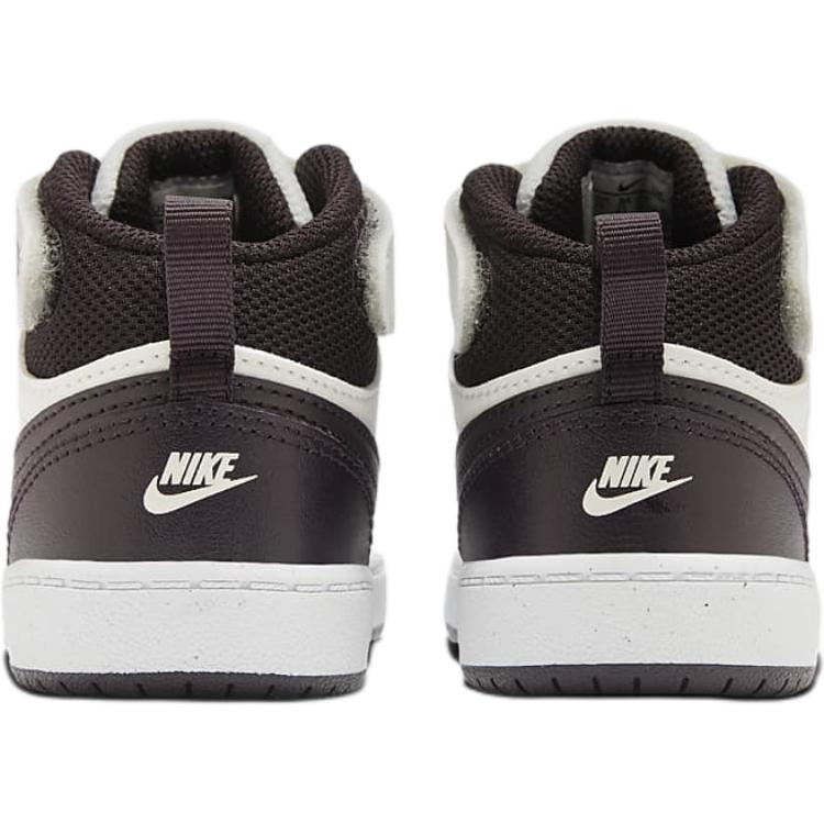 Nike Court Borough 2 Comfortable Durable Mid-Top Walking Shoes Baby Shoes White Beige CD7784-126