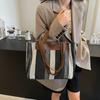 High Capacity Striped Canvas Sweet Bags for Women  Standard Fashion Color Collision Commute Bag  New Versatile Shoulder Bags