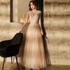 Shoulder tassel evening dress skirt 1011 new banquet long temperament sexy celebrity dignified annual meeting host dress