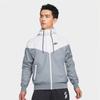 Nike Куртка с капюшоном и длинным рукавом на молнии с небольшим логотипом. Мужские куртки Серые 727325-084