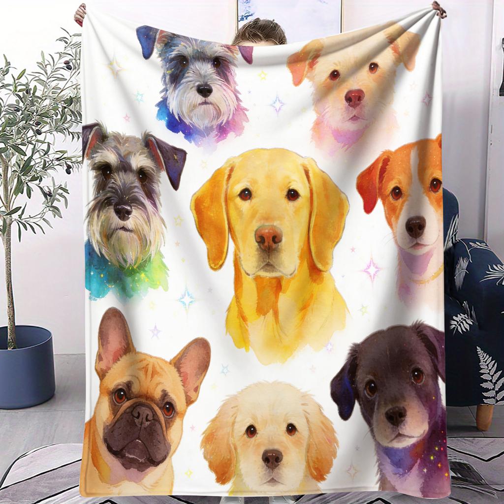 Hot Dog Cute Pet Printed Pattern Blanket Small Cover Blanket Soft And Suitable For All Seasons Dormitories Bedrooms Sofas Nap