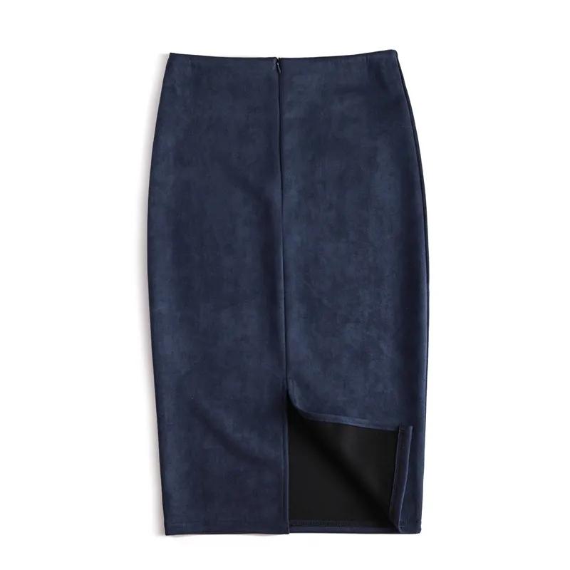 Женские сексуальные юбки, многоцветные, с высокой талией, с запахом на бедрах, узкая юбка миди, элегантная офисная женская эластичная юбка-карандаш Faldas