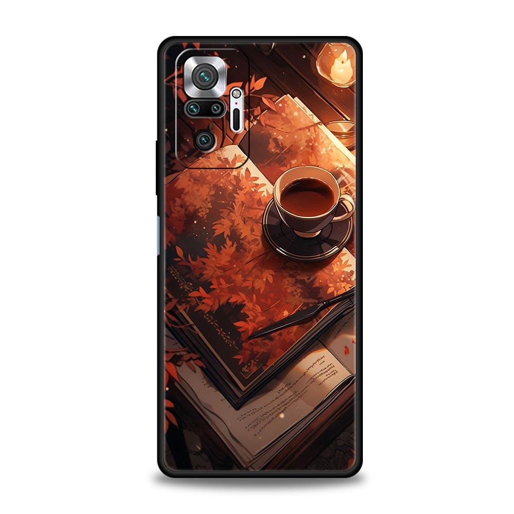 Чехол для телефона 'Тыква Осенние Листья Кофе' для Redmi 14C 10C Note 15 14 13 12 10 11 K40 Pro Plus 5G Мягкий ТПУ Ударопрочный Capas