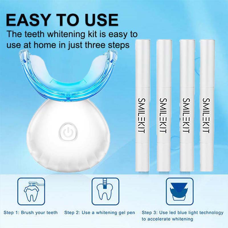Rechargeable Whitening Kit Dental Instrument Set Teeth Whitening Gel Bleaching System Mouth Trays