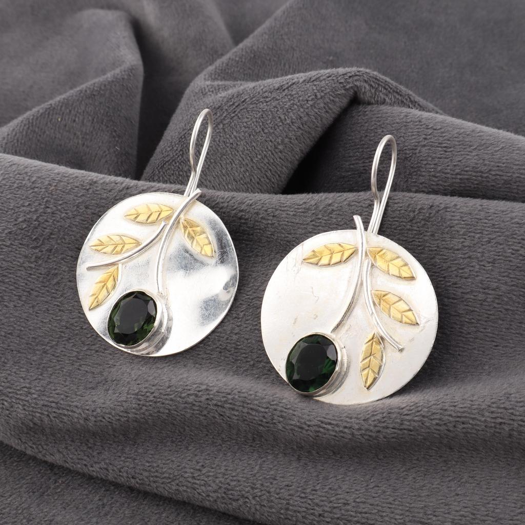 Green Tourmaline Gemstone Jewelry, 925 Solid Sterling Silver Earring, Amazing Tourmaline Earring, Handmade Designer Jewelry For Women